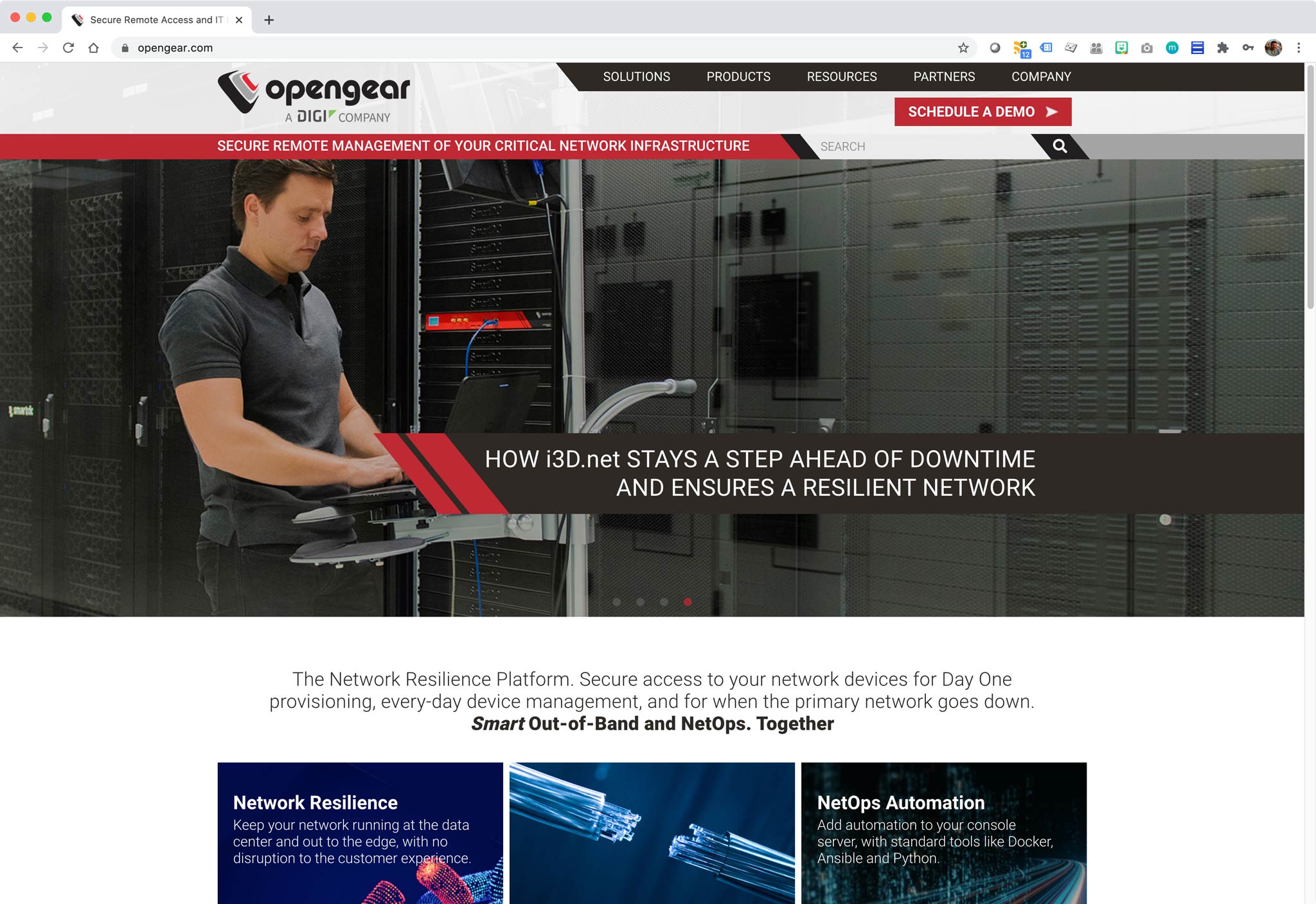 Opengear Website Redesign - Homepage